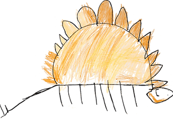 Desenho infantil de um dinossauro